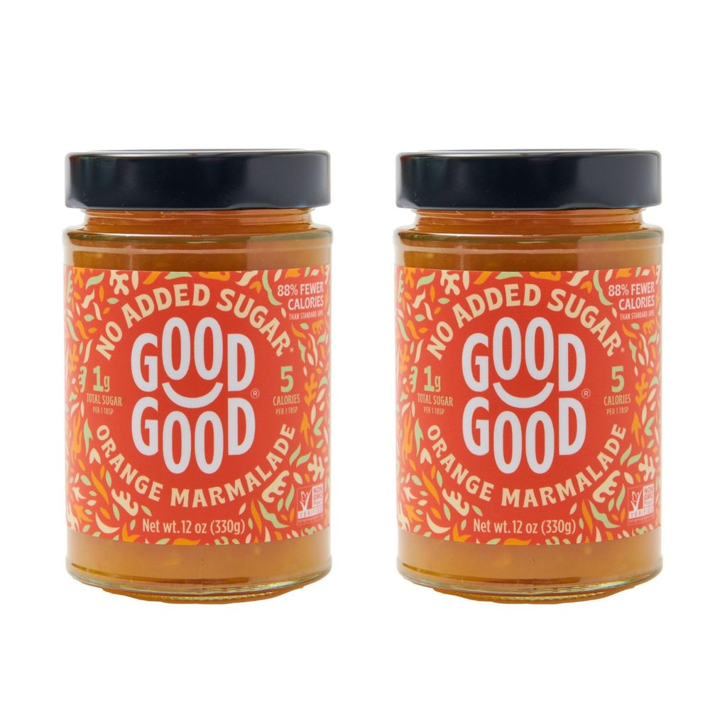 GOOD GOOD Orange Marmalade - 12 oz / 330 g - Keto Friendly No Added Sugar Orange Jam - Keto - Vegan - Gluten Free - Diabetic - 12 Ounce (Pack of 2)