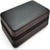AtEEco Cigar Humidors Leather Cigar Box Lined Cedar Wood Portable Travel Cigar Case (Color : Black) view 4