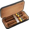 AtEEco Cigar Humidor Case 5 Cigar Case Portable Cedar Wood Carbon Fiber Travel Humidor view 1