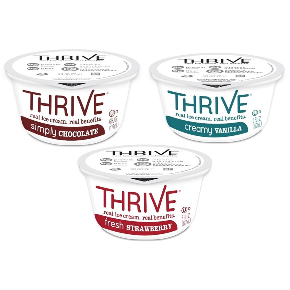 Thrive Frozen Nutrition Variety Pack, 6 Ounces (Pack of 24) (Chocolate, Vanilla and Strawberry)