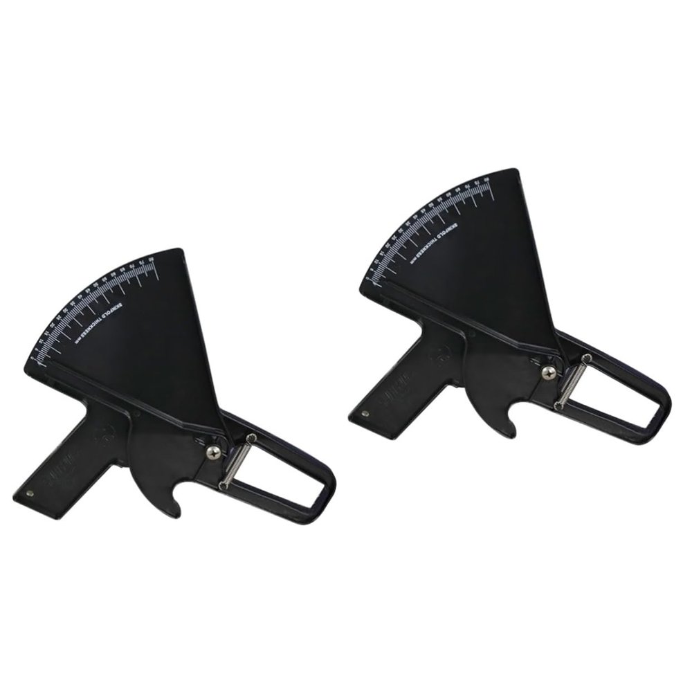 KALLORY 2pcs Caliper Skinfold Tester for Measurement Fitness Calculator for Men Women Easy to Use User Manual Black