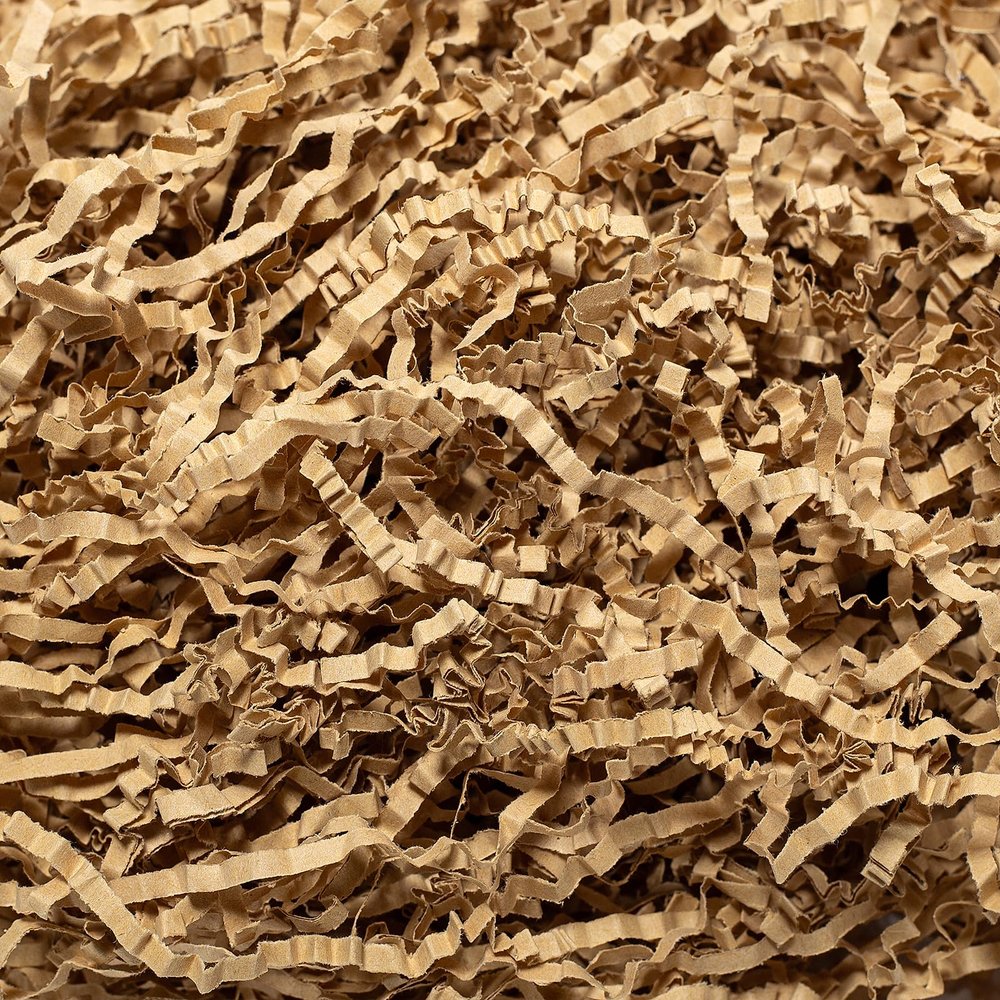Wowxyz 1 LB Crinkle Cut Paper Shred Brown Crinkle Shredded Paper for Gift Baskets - Gift Box Bag Filler - Kraft Confetti Stuffing for Birthday, Holiday Present Packaging Wrapping