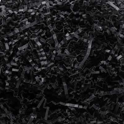 Wowxyz 1 LB Crinkle Cut Paper Shred Black Crinkle Shredded Paper for Gift Baskets - Gift Box Bag Filler - Confetti Stuffing for Birthday, Holiday Present Packaging Wrapping