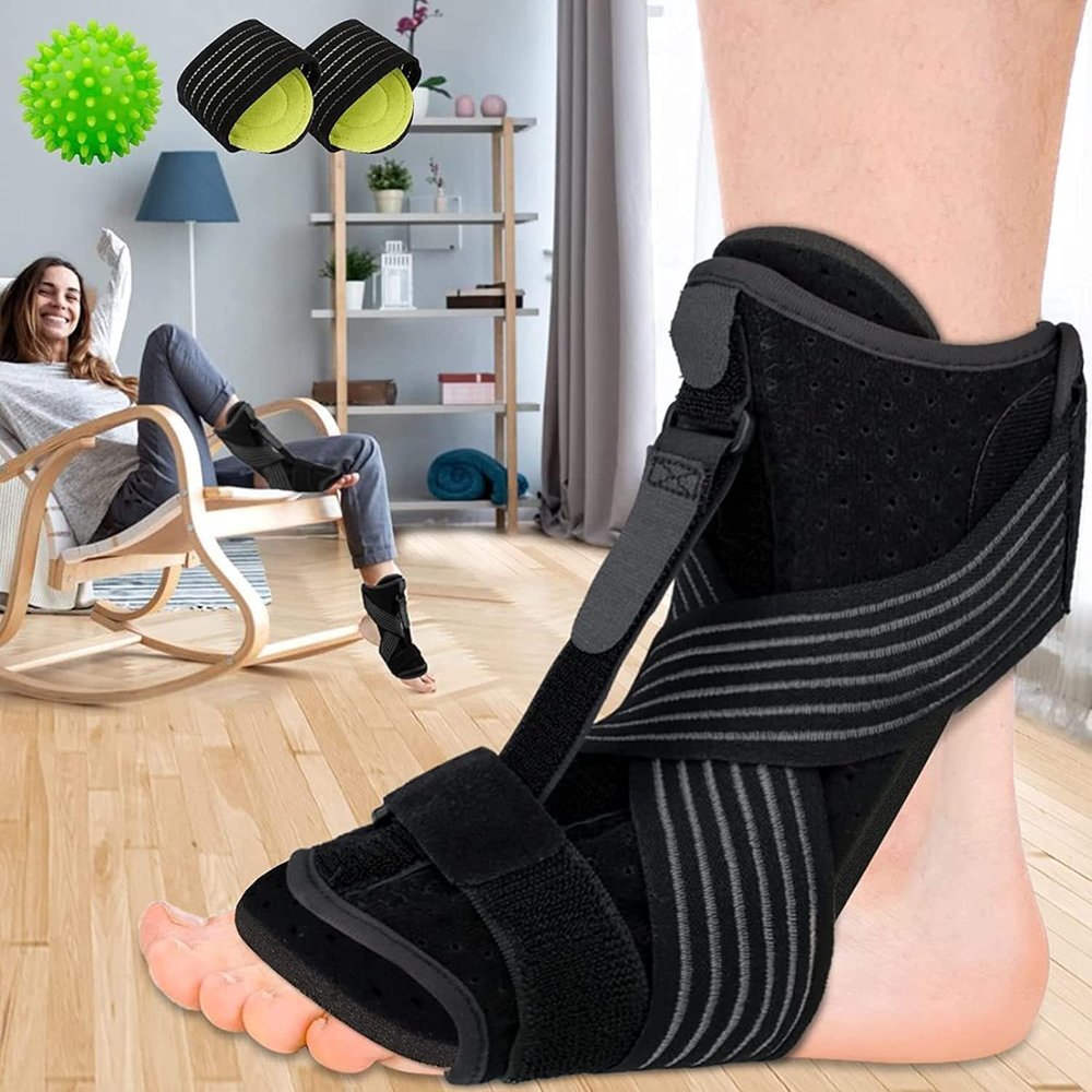MosKav Plantar Fasciitis Relief Set, Plantar Fasciitis Night Splint, Adjustable Achilles Tendonitis Support Brace for Plantar Fasciitis Splint Night