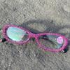 mincl Small Oval Reading Glasses Bling Rhinestones Crystal Diamond Frame Eyewear Anti Blue Light Reader Ladies Party Readers (pruple, 1.5, x) view 2