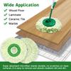3 Pack Mop Head Replacement for Libman Tornado Spin Mop, Microfiber Spin Mop Replacement Head, Easy to Replace, Machine Washable, Green & White view 4