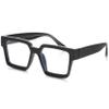 Kursan Square Black Glasses for Women Men Retro Oversized Thick Frame Clear Lens Eyeglasses (Bright Black) view 1