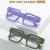 Kursan Square Black Glasses for Women Men Retro Oversized Thick Frame Clear Lens Eyeglasses (Bright Black) view 2