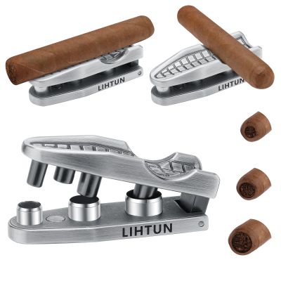 FANKAI Cigar Punch and Stand Set, Triple-Punch Cutter,Dual Holders, 20-25-30 Ring Guage, Hole Opener with Portable Bag, Multifunctional Puncher Tool