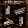 FANKAI Cigar Punch and Stand Set, Triple-Punch Cutter,Dual Holders, 20-25-30 Ring Guage, Hole Opener with Portable Bag, Multifunctional Puncher Tool view 3