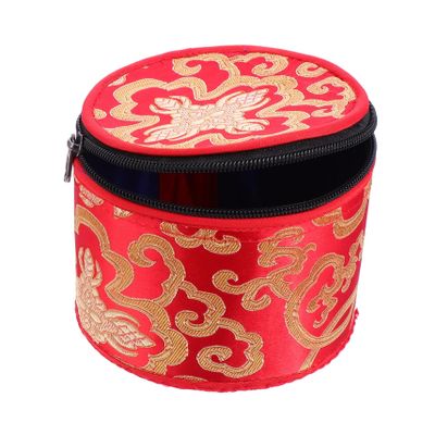Toyvian Singing Bowl Travel Case Embroidery Luxury Craft for Meditation Random