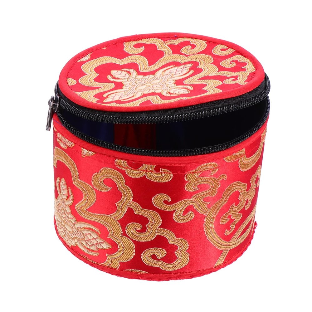 Toyvian Singing Bowl Travel Case Embroidery Luxury Craft for Meditation Random