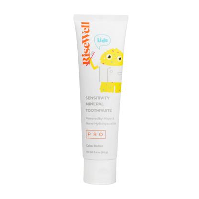 RiseWell PRO Kids Mineral Toothpaste - Micro & Nano Hydroxyapatite Toothpaste Kids - Made in USA, Natural and Safe to Swallow, Dentist Developed for Kid's Daily Oral Care (Cake Batter Flavor)