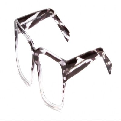 Calabria Gotham City 204 Rectangular Reading Glasses +0.50 Black Crystal Stripes Men Women