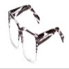 Calabria Gotham City 204 Rectangular Blue Light Blocking Reading Glasses +3.50 Black Crystal Stripes Men Women view 1