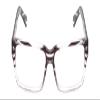 Calabria Gotham City 204 Rectangular Blue Light Blocking Reading Glasses +3.50 Black Crystal Stripes Men Women view 2