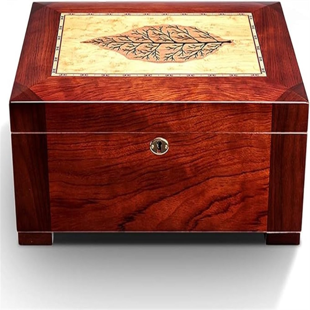 AtEEco Cigar Humidor Box Yellow Moisturizing Humidor Cabinet Cigar Case with Hygrometer Humidifier