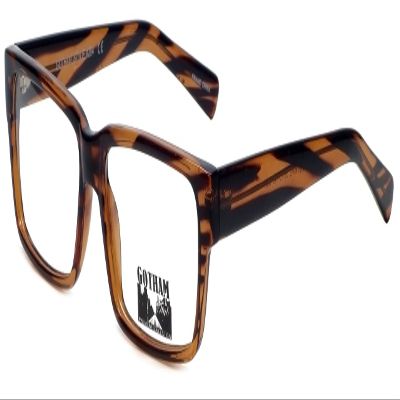Calabria Gotham City 204 Rectangular Blue Light Blocking Reading Glasses +1.00 Brown Stripe Men Women