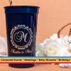 USMG 12 Pcs Multi Color Print 22oz Stadium Cups, Reusable Party Cups For Birthday, Wedding, Events, Brand Promotion (White) view 3