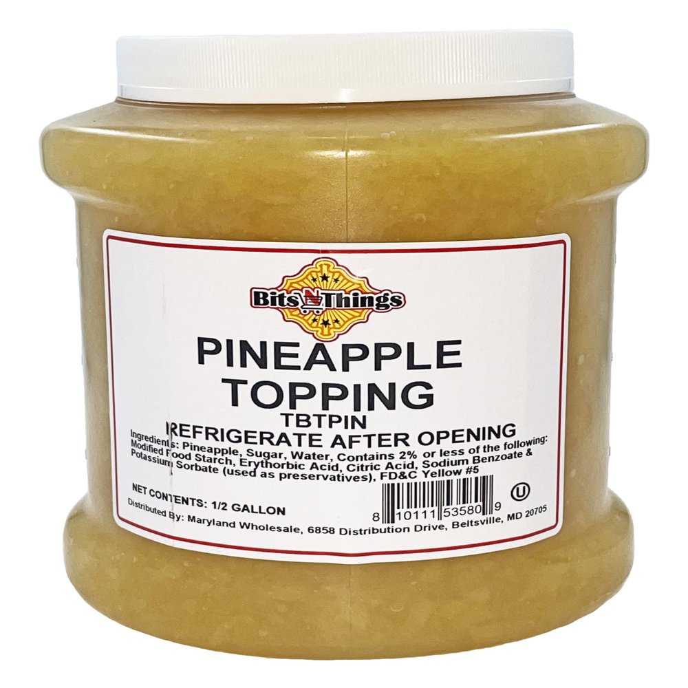 Bits N Things Pineapple Dessert Topping | Ice Cream, Sundaes, Pie | Kosher & Made in America | 64 oz.