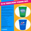 USMG 12 Pcs Multi Color Print 22oz Translucent Stadium Cups, Reusable Party Cups - Events, Brand Promotion Sports,Birthday, Wedding (Trans Green) view 2