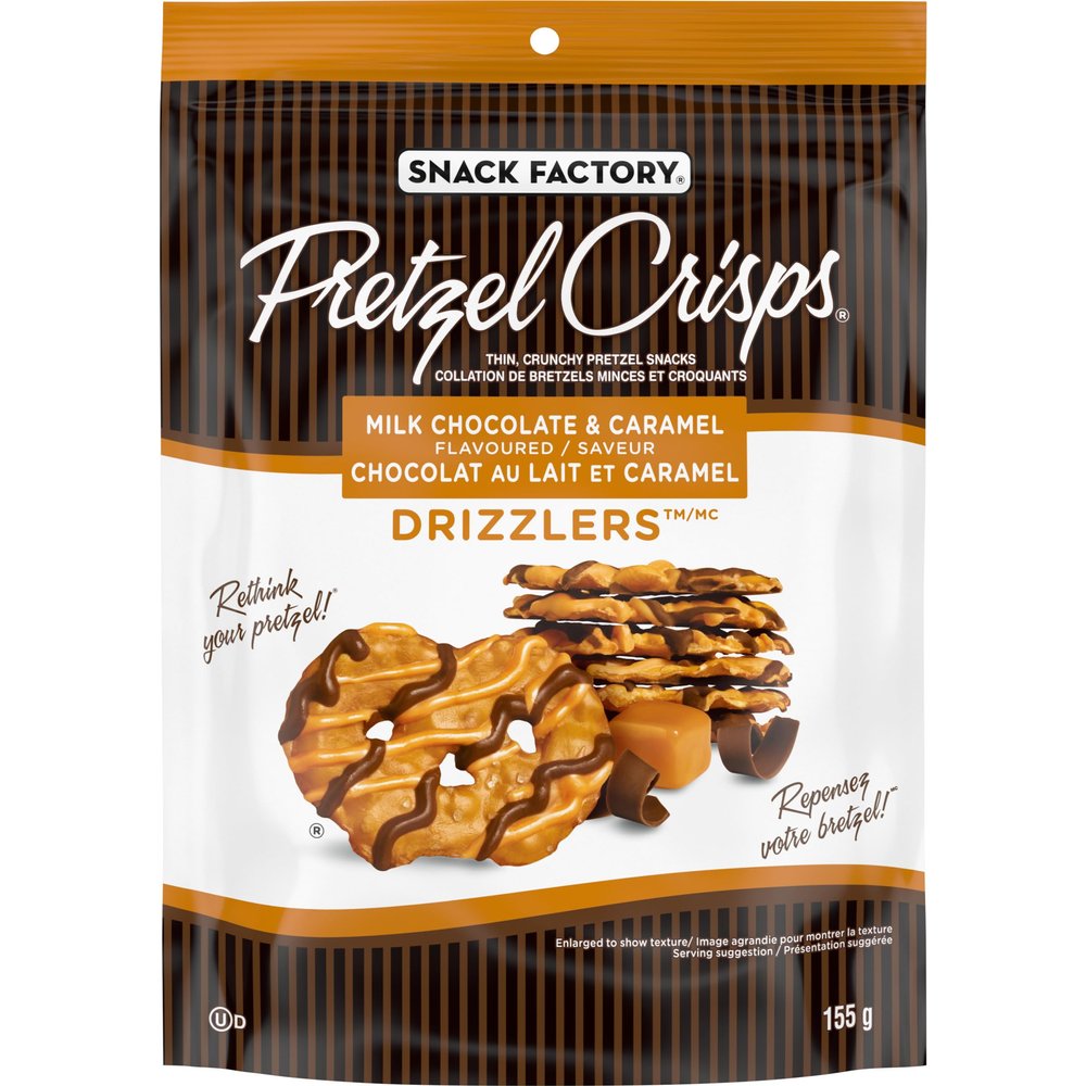 Snack Factory Milk Chocolate & Caramel Pretzel Crisps, 155 GR
