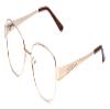 Calabria Gotham City Premium Stainless Steel 29 Oval Blue Light Blocking Reading Glasses +2.50 Gold Women view 1