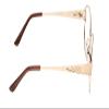 Calabria Gotham City Premium Stainless Steel 29 Oval Blue Light Blocking Reading Glasses +2.50 Gold Women view 2