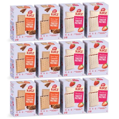 Katz Gluten Free Snacks Strawberry & Cinnamon Toaster Pastries Variety Pack. Breakfast Food Or Anytime Healthy, Free of Dairy, Peanuts, Tree Nuts, and Sesame, No Artificial Color. Kosher (12pk)