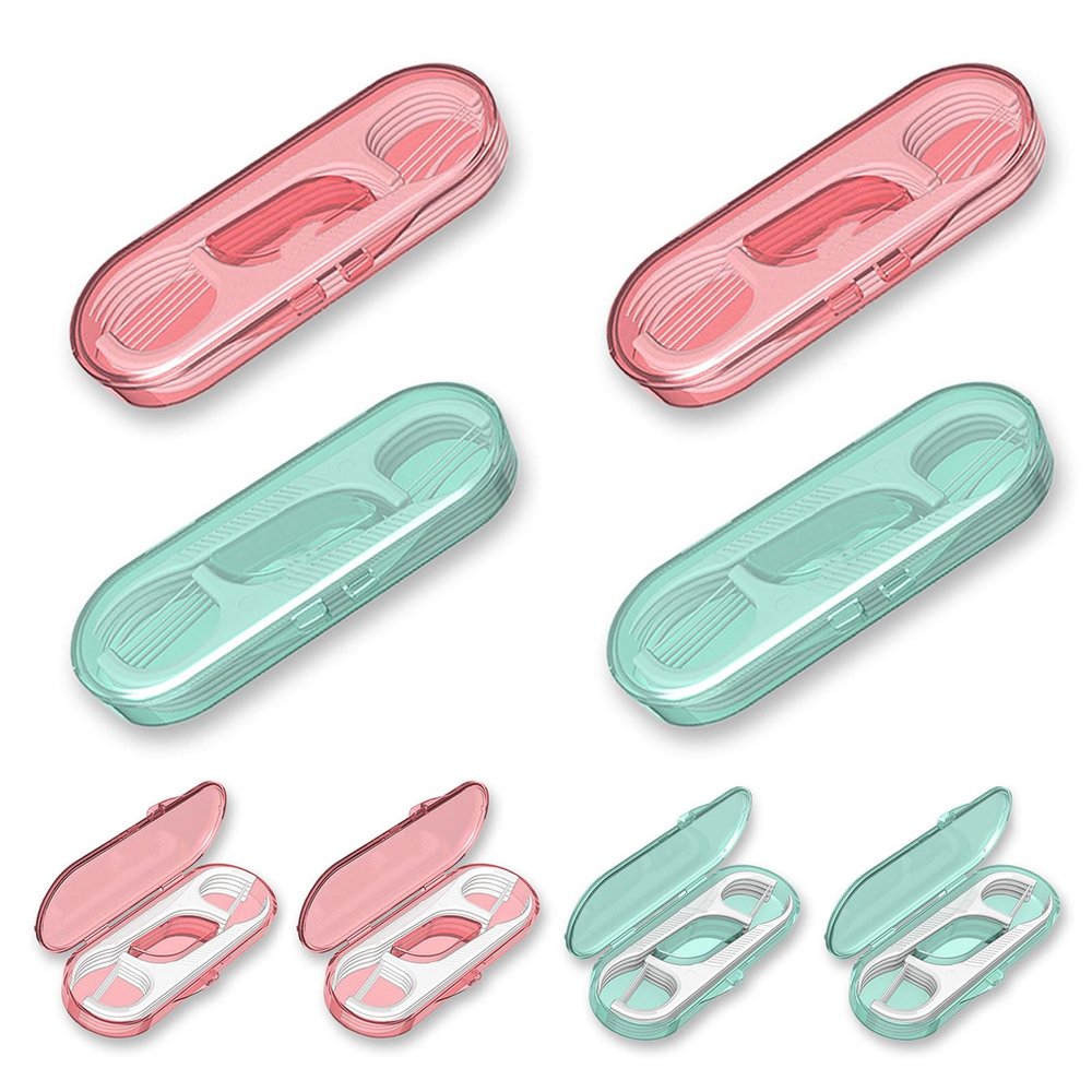 AOCEAN Dental Floss Picks - Travel Floss with Toothpicks - Professional Threader Flossers with 4 Storage Cases - Ideal for Family Hotel and High-Toughness Travel (8 Case)