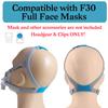 Tegneo Airfit F30 Headgear Strap, Headgear Replacement Compatible with Airfit F30 CPAP Mask, Adjustable Home Ventilator Mask Headband with Two Clips, Standard Size view 2