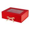 PLINJOY Red Extra Large Gift Box for Presents with Ribbon 16.5x13x5.3 Inches Clear Gift Box with Window Magnetic Closure Gift Boxes with Lids view 1