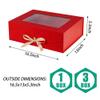 PLINJOY Red Extra Large Gift Box for Presents with Ribbon 16.5x13x5.3 Inches Clear Gift Box with Window Magnetic Closure Gift Boxes with Lids view 3