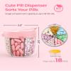 AMOOS Cute Pill Dispenser with 7 Compartments, Pill Bottle Organizer with Anti-Mix Design, Portable Pill Organizer for Travel with Wide Mouth for Easy Access, BPA-Free Patented Pill Container, Pink view 2