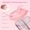AMOOS Cute Pill Dispenser with 7 Compartments, Pill Bottle Organizer with Anti-Mix Design, Portable Pill Organizer for Travel with Wide Mouth for Easy Access, BPA-Free Patented Pill Container, Pink view 4