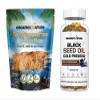 ORGANICS NATURE Dried Sea Moss Wildcrafted & Black Seed Oil Capsules | Raw Gluten-Free, for Lung Detox, Immune System Support Softgels, for Hair, Skin, Heart, Nigella Sativa, Cold Pressed Cumin Seed. view 1