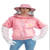 Massive Bee Store -- Beekeeping Fully Ventilated Jacket in Multi-Color with Round Veil (4XL, Pink) view 1