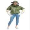 Massive Bee Store -- Beekeeping Fully Ventilated Jacket in Multi-Color with Round Veil (4XL, Olive Green) view 3