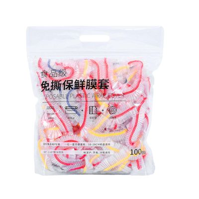 100PCS Disposable Bowl Covers, Food Grade PE, Stretchable, Elastic Closure, Highly Translucent, for Wrapping Leftovers and Preserving Freshness