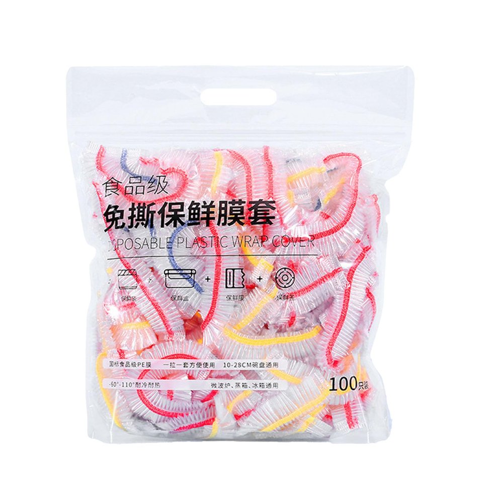 100PCS Disposable Bowl Covers, Food Grade PE, Stretchable, Elastic Closure, Highly Translucent, for Wrapping Leftovers and Preserving Freshness