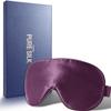 Silk Eye Mask,100% Mulberry High-end Pure Silk Sleep Masks with Gift Box, ADAGA Luxuriously Padded Silk Eye Sleeping Mask Perfect Luxuriously Padded Comfortable Soft Silk for Men Women Traveling view 1