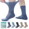 Revosoxs Diabetic Crew Socks for Men and Women,Non-Binding Wide Diabetic Socks with Seamless Toe 7-9 9-11Dark-Medium view 1