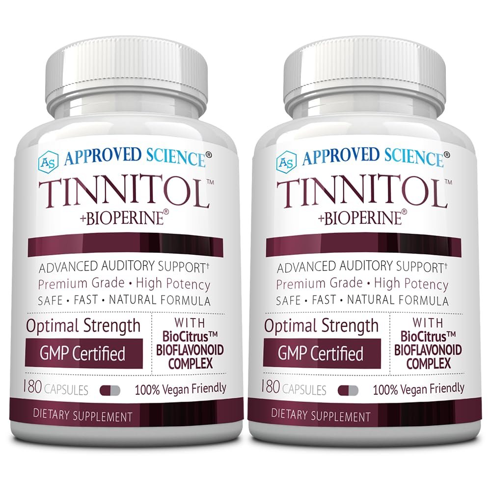 Approved Science Tinnitol - Tinnitus Support Supplement - Ease Ringing in The Ears - Boost Inner Ear Health - 2 Bottles - 6 Month Supply - Made in The USA