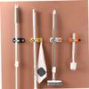 DOITOOL 4pcs Punch Broom and Mop Holder Mounted Organizer for Home Cleaning Tools Suitable for Kitchen Bathroom Garage and More Yellow view 3