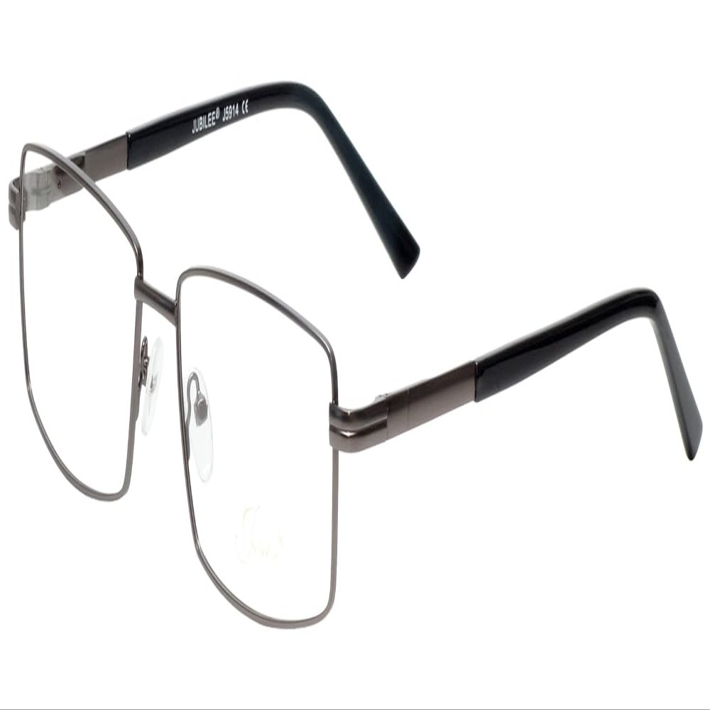 Calabria Juby J5914 Rectangular Reading Glasses +2.50 Matte Gunmetal Silver Men