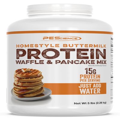 PEScience Protein Pancake Mix for Protein Waffles and Pancakes, Just Add Water, Whey and Casein Blend, Amazing Taste and Fluffy Texture - Homestyle Buttermilk, 36 Servings