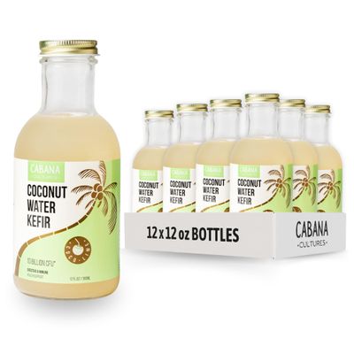 Cabana Cultures - Probiotic Coconut Water Kefir, Gut Health & Immunity Support, Hydration & Electrolytes, Vegan (Coco-Lime, 12-Pack)