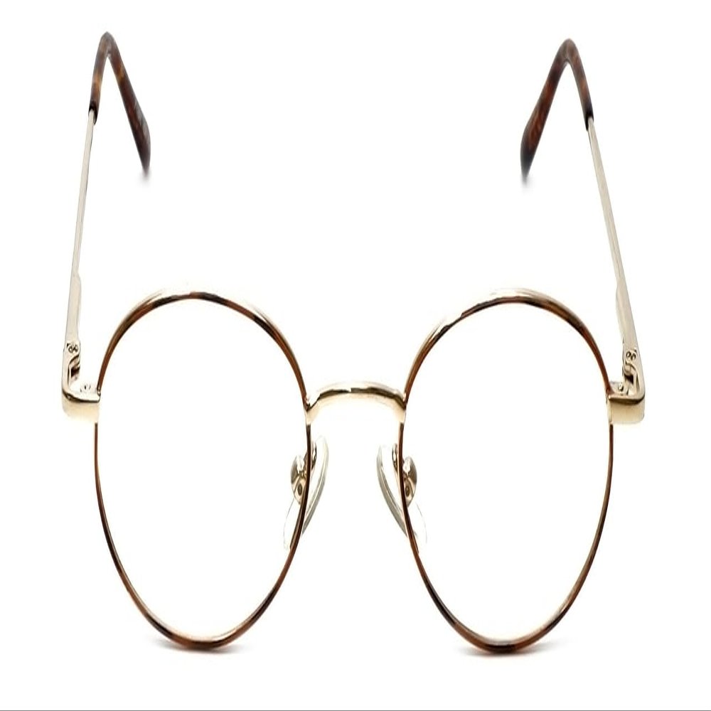 Calabria Metal Flex KIDS M Oval Blue Light Blocking Reading Glasses +0.50 Gold/Demi Tortoise Havana Amber Girls 50mm