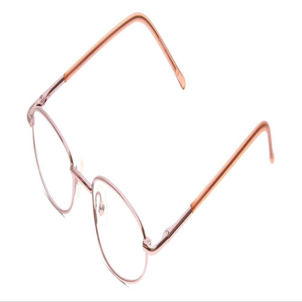Calabria Metal Flex KIDS TT Oval Blue Light Blocking Reading Glasses +2.50 Light Metallic Pink Girls 44mm