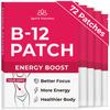B12 Patches (Pack of 72) - 100% Natural Vitamin Patch for Women, Energy, Focus & Body Support, Self-Adhesive Transparent Stickers - Enhanced Formula view 1